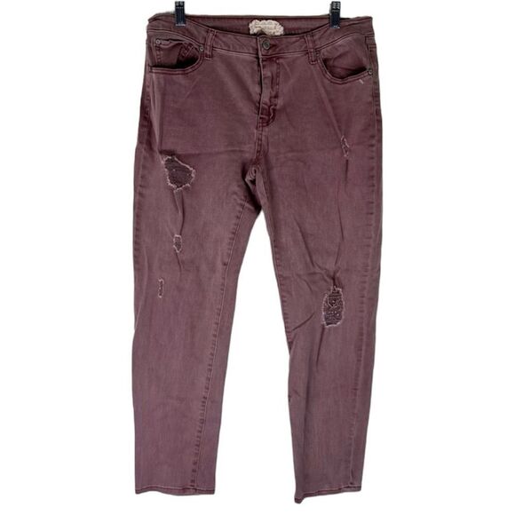 Altard State Jeans Women’s 30 Mauve Purple Pink Distressed Straight Leg Stretch - Picture 1 of 9